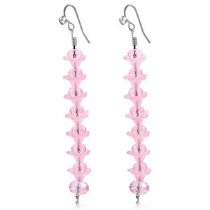 Pink Crystal Long Earrings