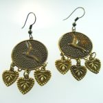 Metal Dangle Funky Bronze Gypsy Jewelry Earrings Pair