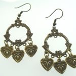 Metal Dangle Funky Bronze Gypsy Jewelry Earrings Pair