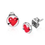 Hypoallergenic Stainless Steel Sensitive Stud Heart Arrow Earrings