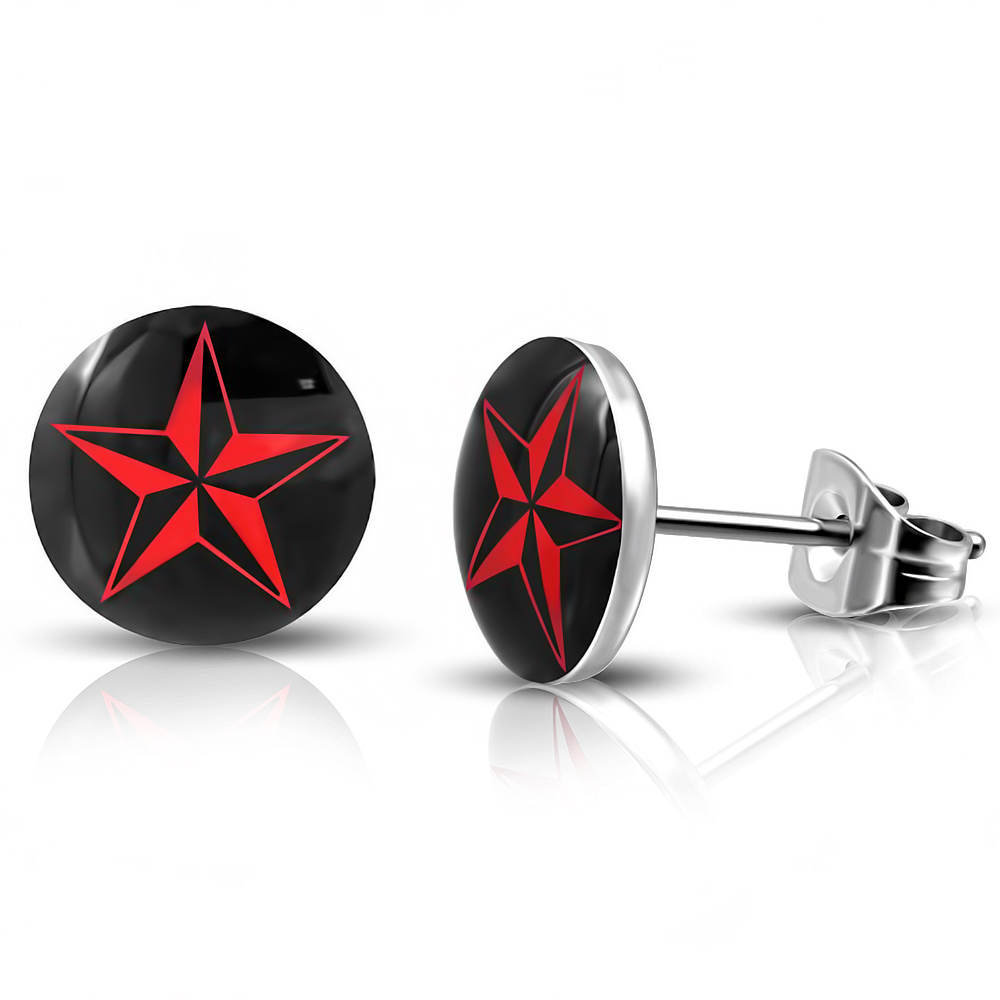 Hypoallergenic Stainless Steel Stud Red Star Earrings - Spoil Me Silly ...