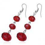 Red Crystal Earrings Fashion Jewelry