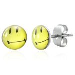 Hypoallergenic Stainless Steel Sensitive Stud Smiley Earrings