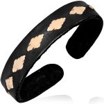 Mens Womens Handmade Leather Black Cuff Bracelets