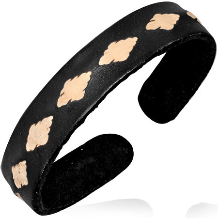 Leather Black Cuff Bracelets