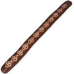Mens Womens Handmade Leather Brown Flower Cuff Bracelets