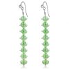Green Crystal Long Earrings