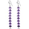 Purple Crystal Long Earrings