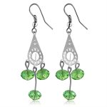 Dangling Elegant Green Crystal Earrings
