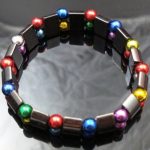 Hematite Gem Acrylic Beaded Stretch Bracelet Bangle Multi