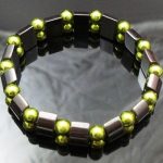 Hematite Gem Acrylic Beaded Stretch Bracelet Bangle NEW