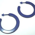 Hoop Plastic Blue Jewellery Earrings 38 mm Round NEW