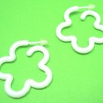 Hoop Plastic White Jewellery Earrings 33 mm Round NEW