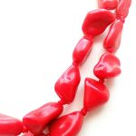 Jewellery Resin Extra Long 48" Red Necklace & Large Bracelet Anklet Ribbon New