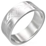 Stainless Steel ETCHED Tattoo Unisex 9 R1/2 Ring NEW