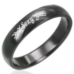 Stainless Steel Sexy BLACK Unisex SIZE 7 N.5 Ring NEW